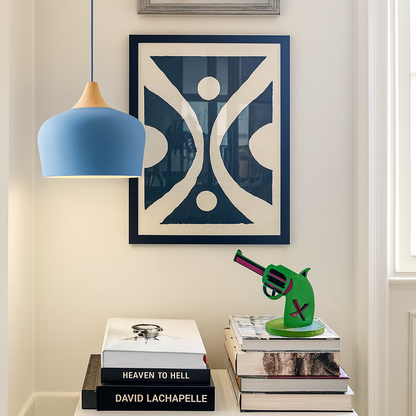 Hanglamp Pastel Aluminium Hout Retro Koepel Bol E27 Kinderkamer Woonkamer