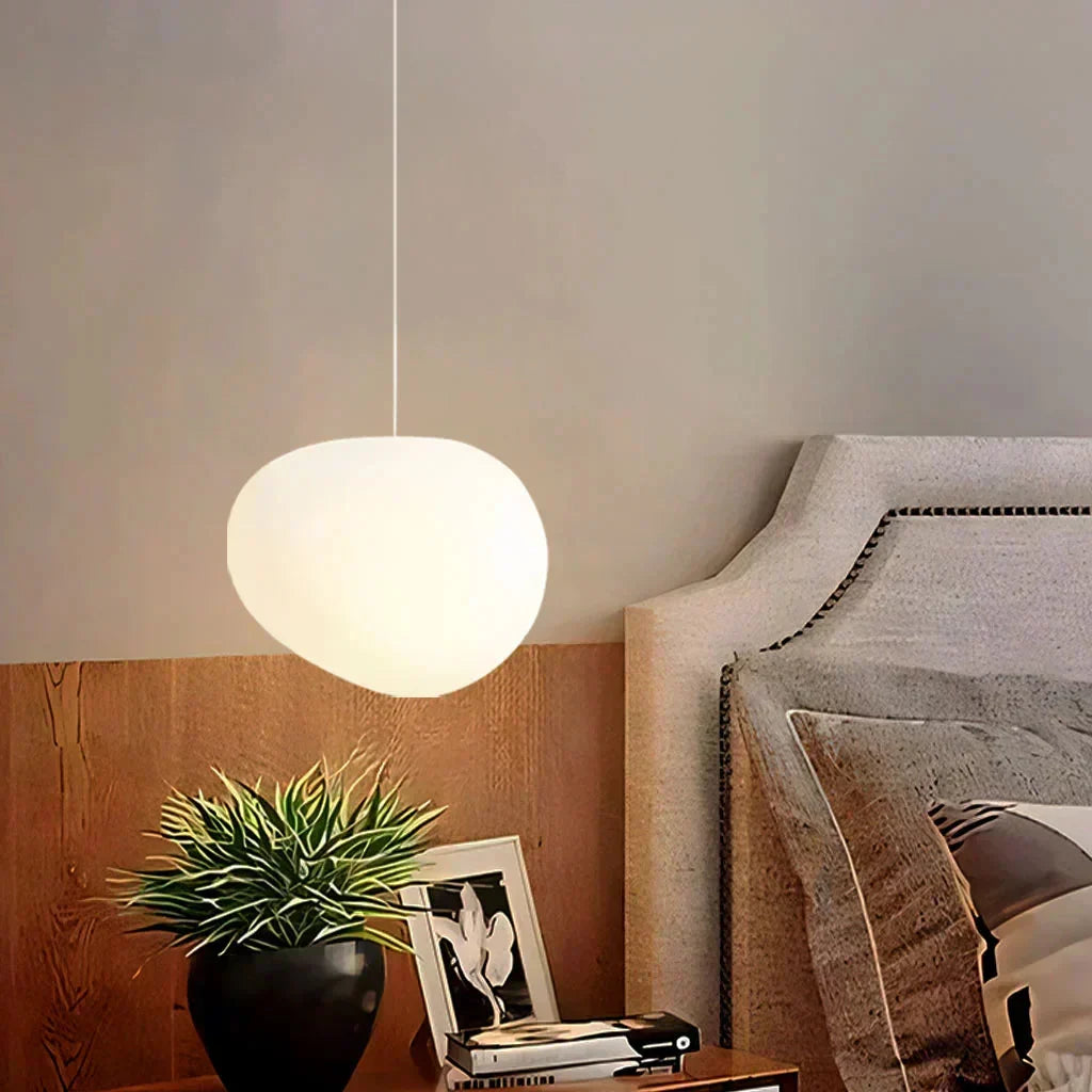 Plafondlamp Scandinavisch Melkglas Organisch Design Woonkamer Slaapkamer Modern