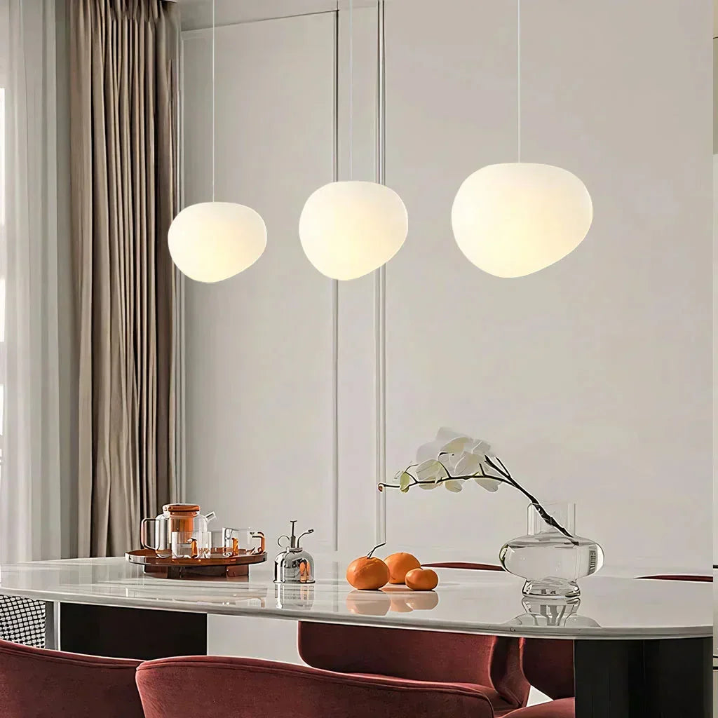Plafondlamp Scandinavisch Melkglas Organisch Design Woonkamer Slaapkamer Modern