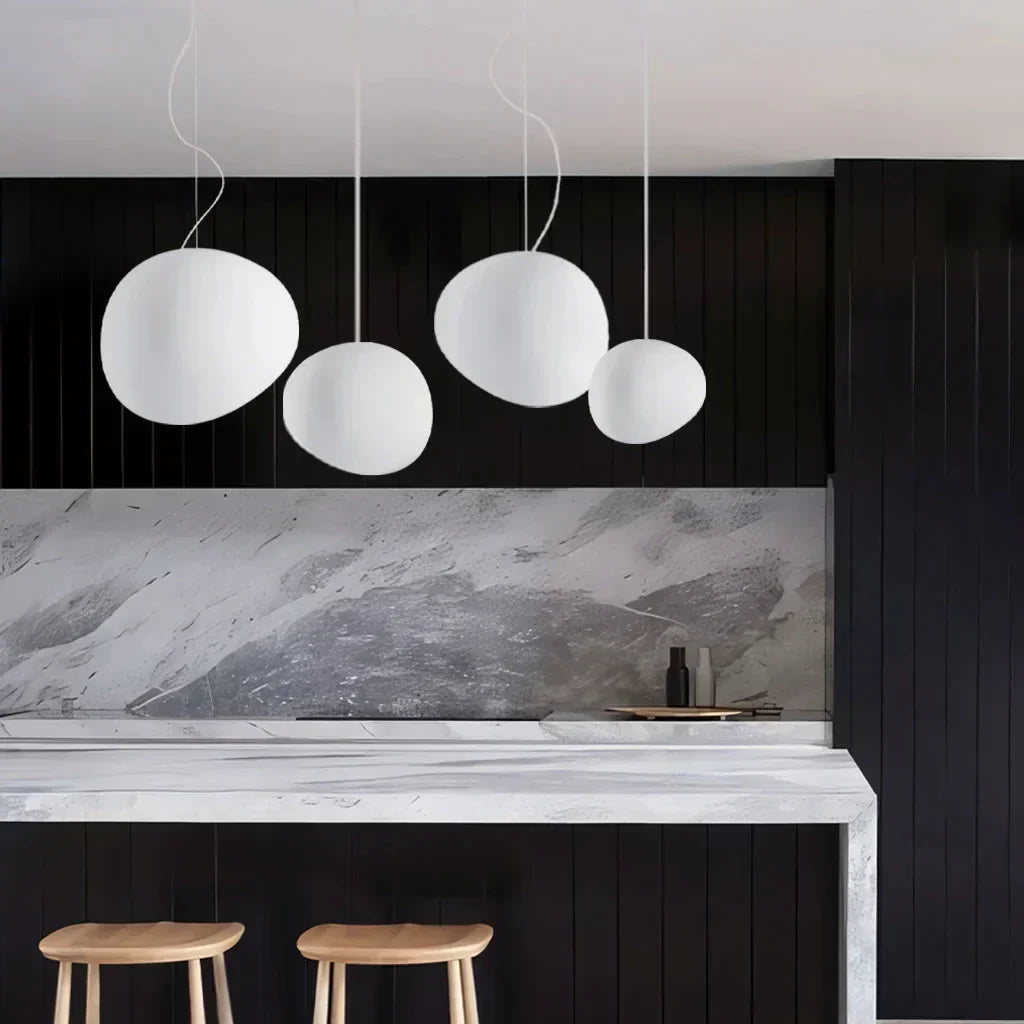 Plafondlamp Scandinavisch Melkglas Organisch Design Woonkamer Slaapkamer Modern