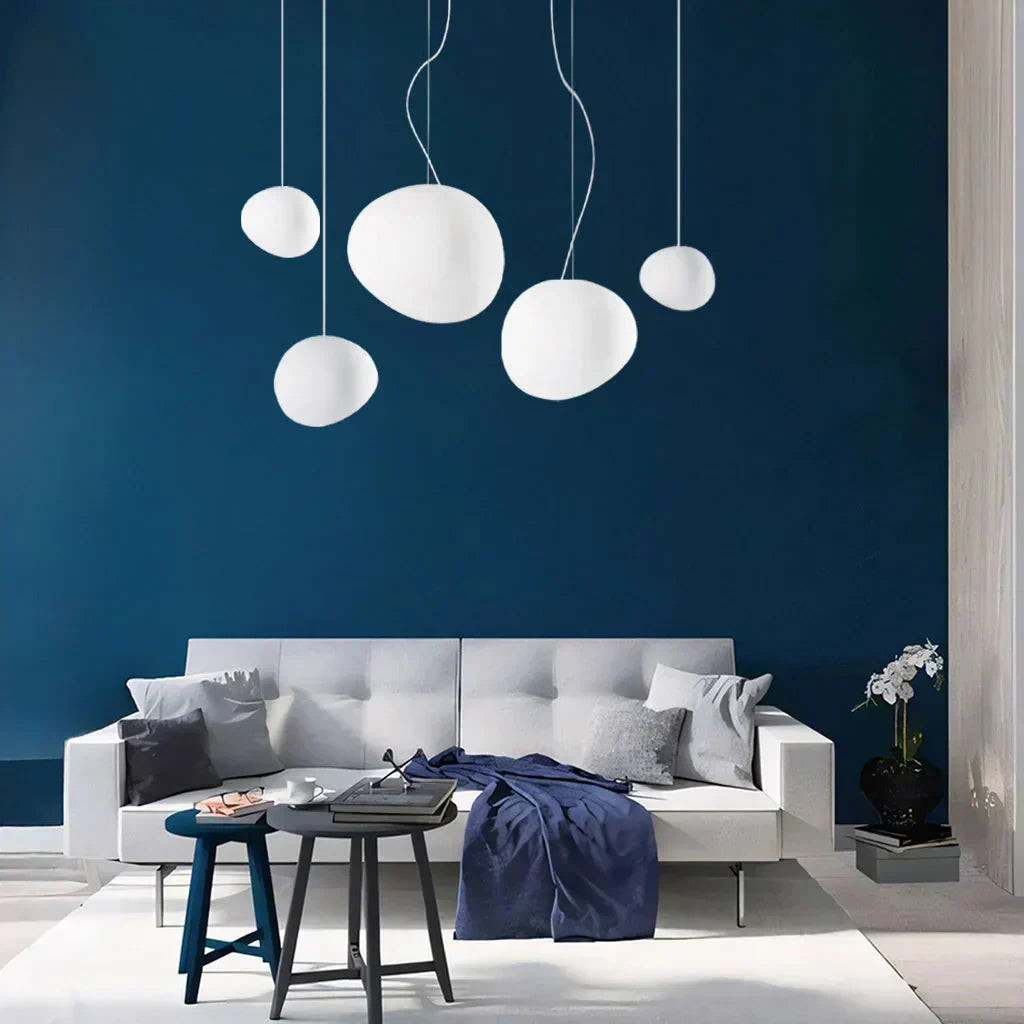 Plafondlamp Scandinavisch Melkglas Organisch Design Woonkamer Slaapkamer Modern