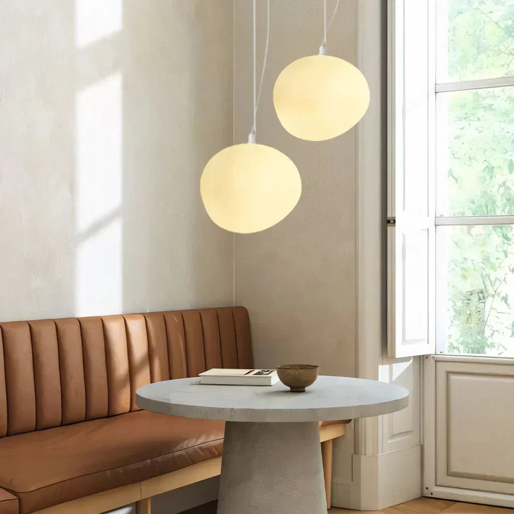 Plafondlamp Scandinavisch Melkglas Organisch Design Woonkamer Slaapkamer Modern