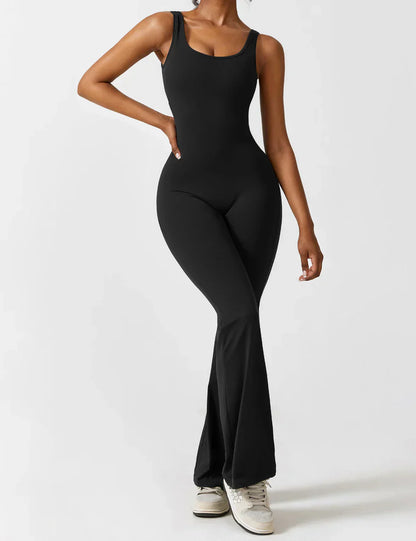 Jumpsuit met V-hals en wijde pijpen voor vrouwen