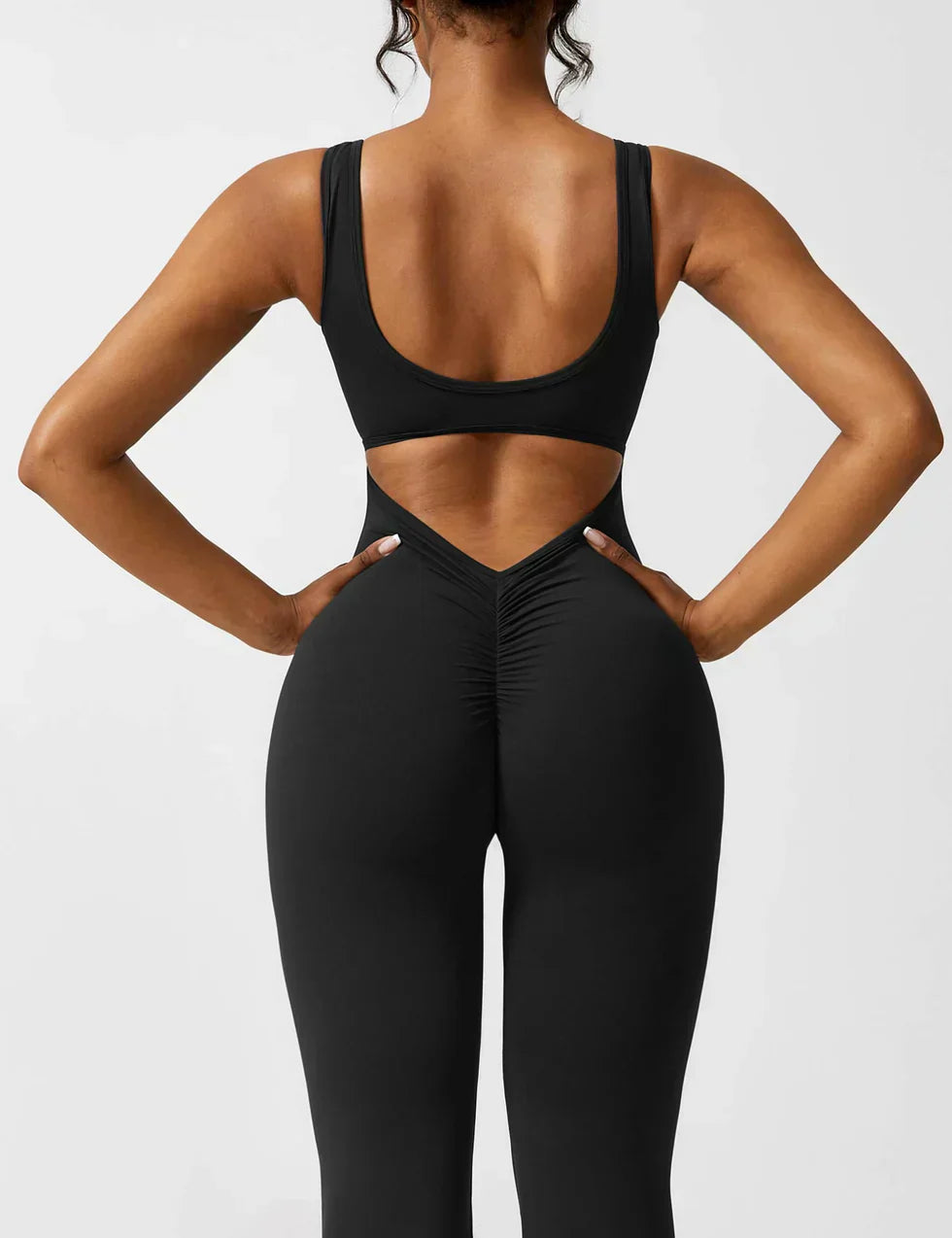 Jumpsuit Zijde V-Hals Comfortabele Flair Broek