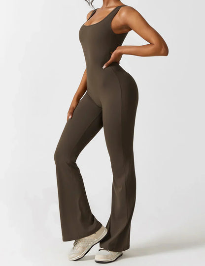 Jumpsuit met V-hals en wijde pijpen voor vrouwen