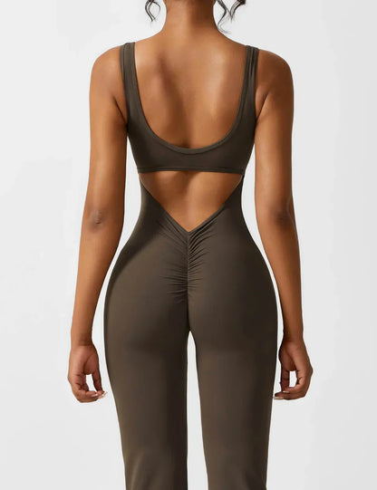 Jumpsuit met V-hals en wijde pijpen voor vrouwen