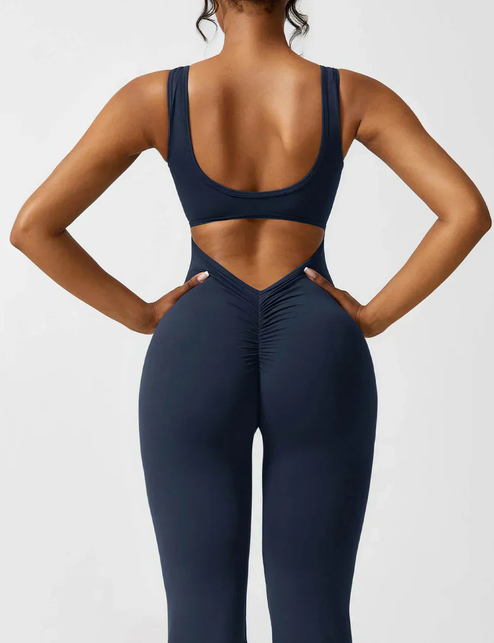 Jumpsuit Zijde V-Hals Comfortabele Flair Broek