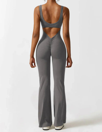 Jumpsuit Zijde V-Hals Comfortabele Flair Broek