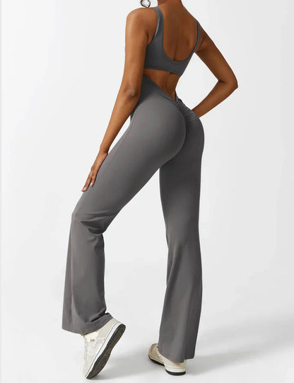 Jumpsuit met V-hals en wijde pijpen voor vrouwen