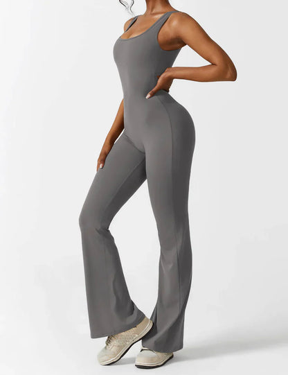 Jumpsuit met V-hals en wijde pijpen voor vrouwen