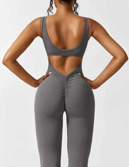 Jumpsuit met V-hals en wijde pijpen voor vrouwen