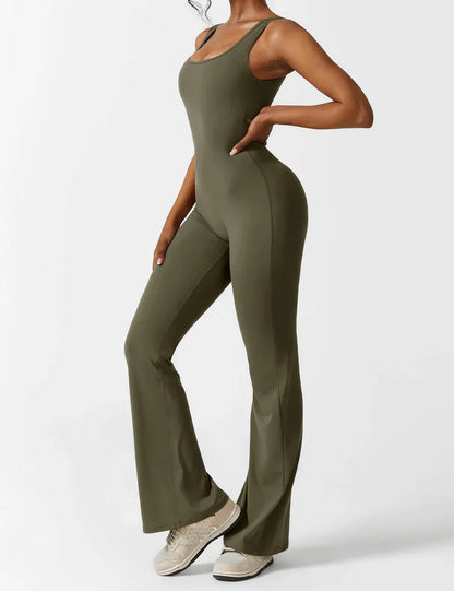 Jumpsuit met V-hals en wijde pijpen voor vrouwen
