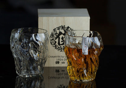 Japans Whiskyglas met Bonsai Wortelreliëf 260ml Hittebestendig Glas Handgemaakt EDO Vakmanschap Scandinavisch Servies Premium Drinkglas Whiskyglazen Set