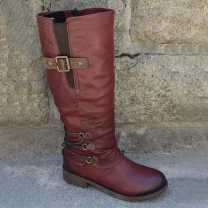 Leren Dames Ritslaarzen – Comfortabel & Warm voor Herfst en Winter