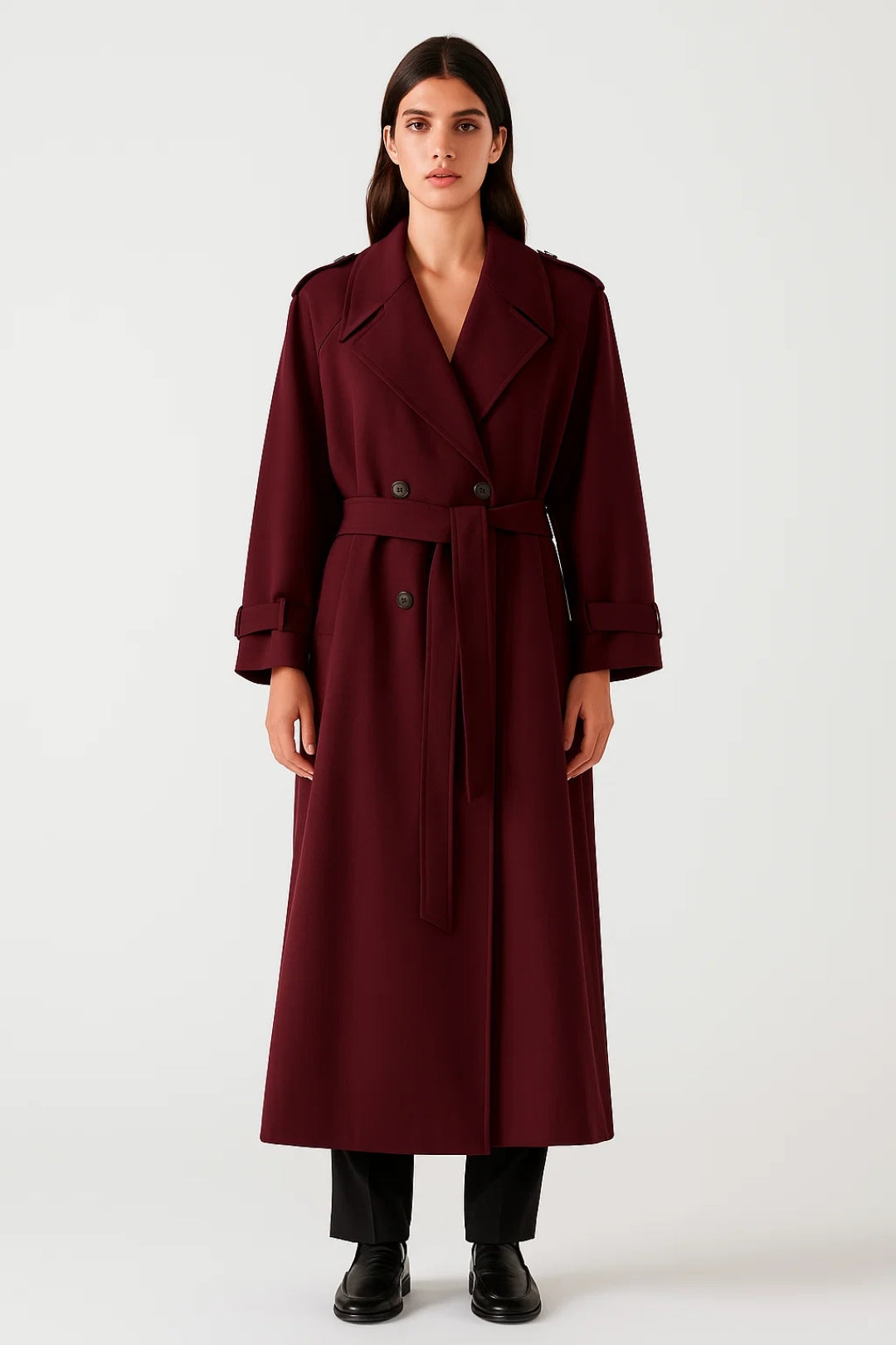 Dames Trenchcoat Lange Oversized met Ceintuur Klassieke Stijl - StudioMarella