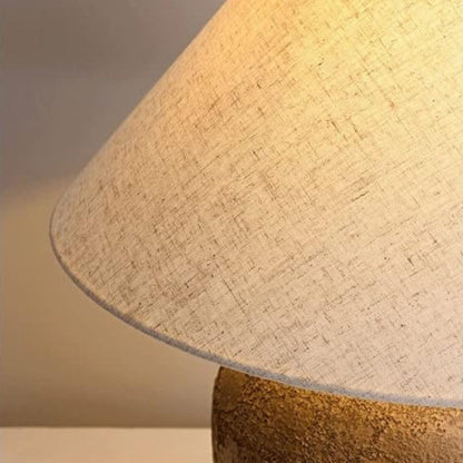 Tafellamp Keramiek Linnen Beige 48cm E27 Rustiek Design