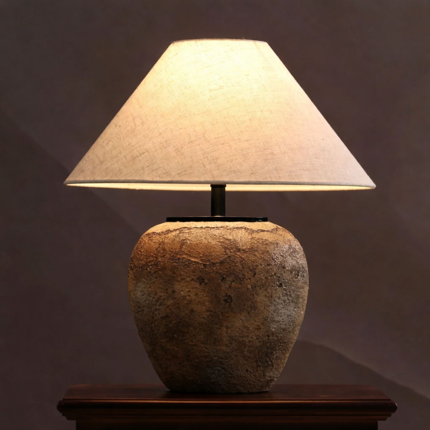 Tafellamp Keramiek Linnen Beige 48cm E27 Rustiek Design