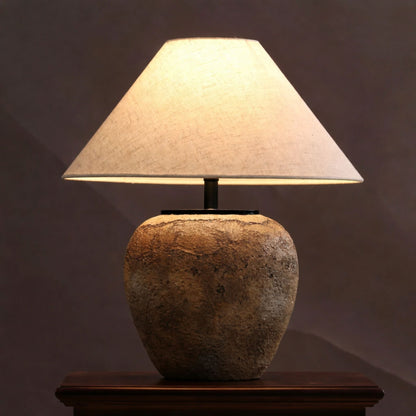 Tafellamp Keramiek Linnen Beige 48cm E27 Rustiek Design