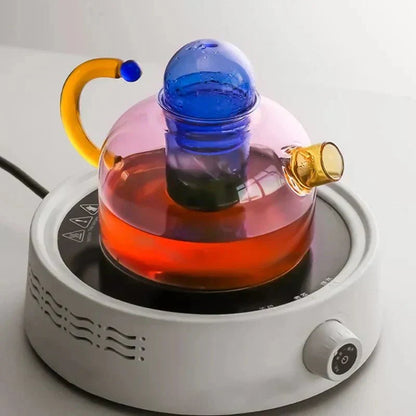 Sansoti | Borosilicaat Glazen Theepot met Kopjes – Design Theeset van Hittebestendig Glas