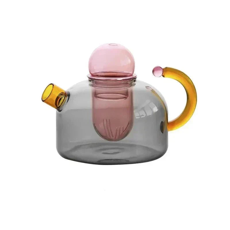 Sansoti | Borosilicaat Glazen Theepot met Kopjes – Design Theeset van Hittebestendig Glas