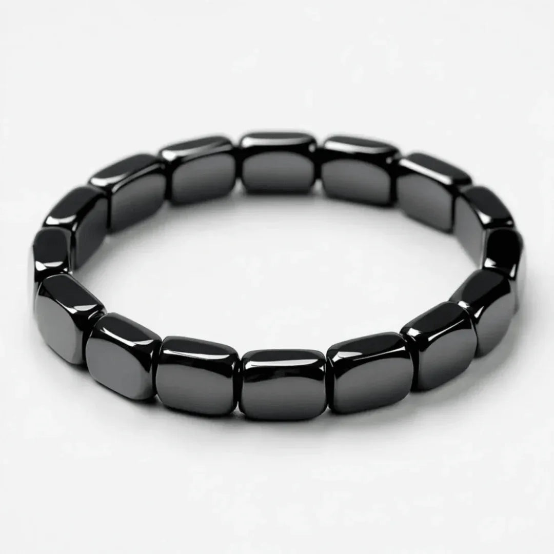 Hematiet Kralen Armband Heren Natuursteen Zwart Grijs Energetisch Balans Everyday Wellness Accessoire