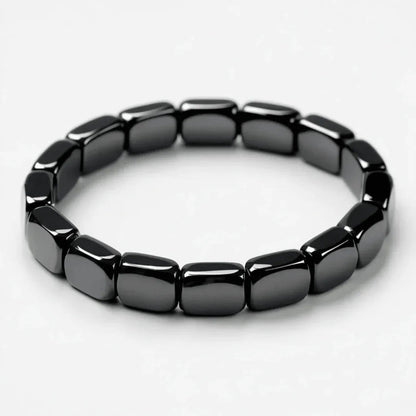 Hematiet Kralen Armband Heren Natuursteen Zwart Grijs Energetisch Balans Everyday Wellness Accessoire