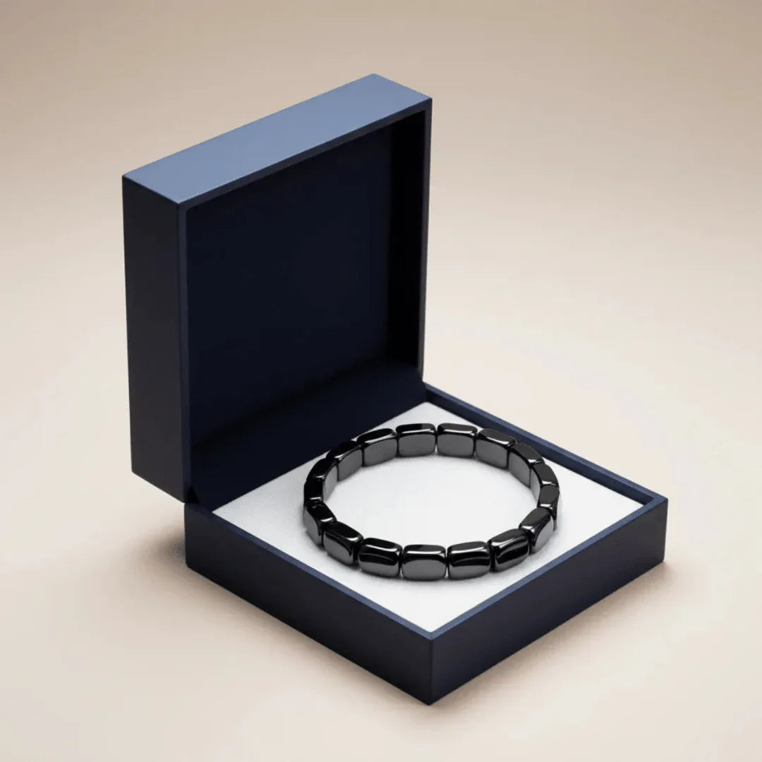 Hematiet Kralen Armband Heren Natuursteen Zwart Grijs Energetisch Balans Everyday Wellness Accessoire
