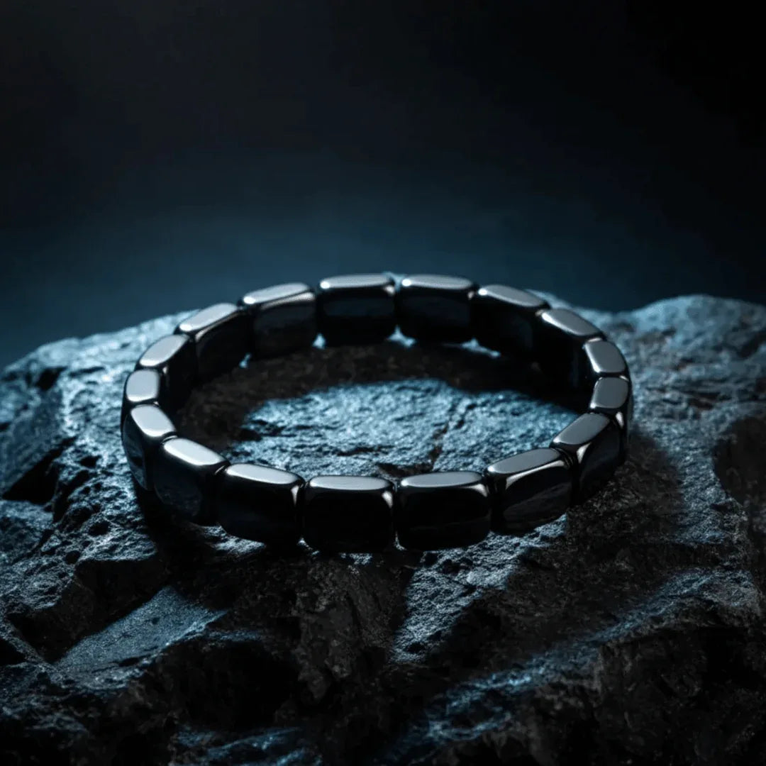 Hematiet Kralen Armband Heren Natuursteen Zwart Grijs Energetisch Balans Everyday Wellness Accessoire