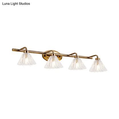 Glazen Wandlamp Kegel met Messing Afwerking – Modern Design met LED-Verlichting voor Badkamer en Toilet