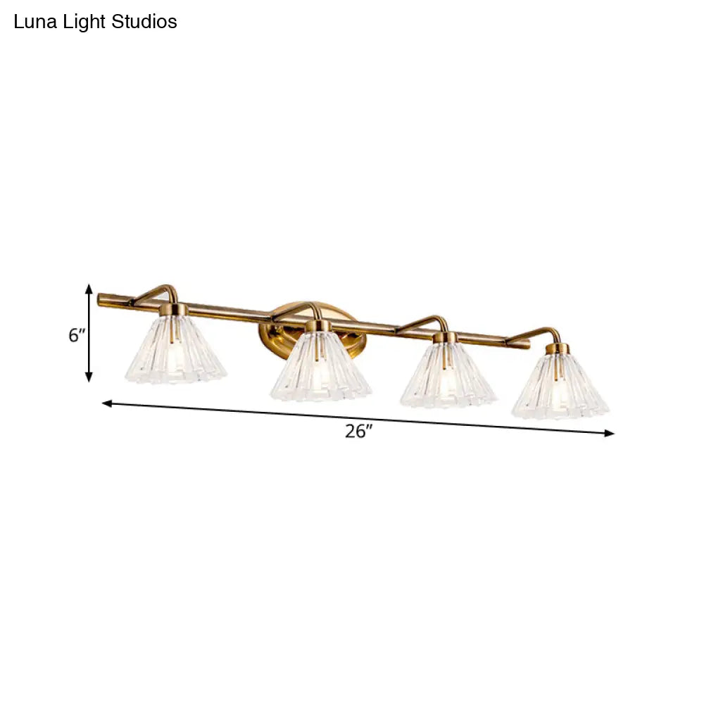 Glazen Wandlamp Kegel met Messing Afwerking – Modern Design met LED-Verlichting voor Badkamer en Toilet