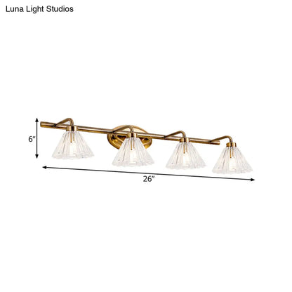 Glazen Wandlamp Kegel met Messing Afwerking – Modern Design met LED-Verlichting voor Badkamer en Toilet