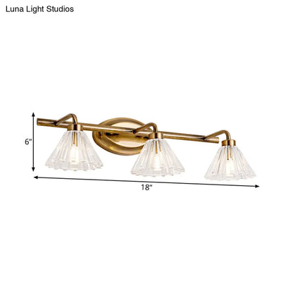 Glazen Wandlamp Kegel met Messing Afwerking – Modern Design met LED-Verlichting voor Badkamer en Toilet