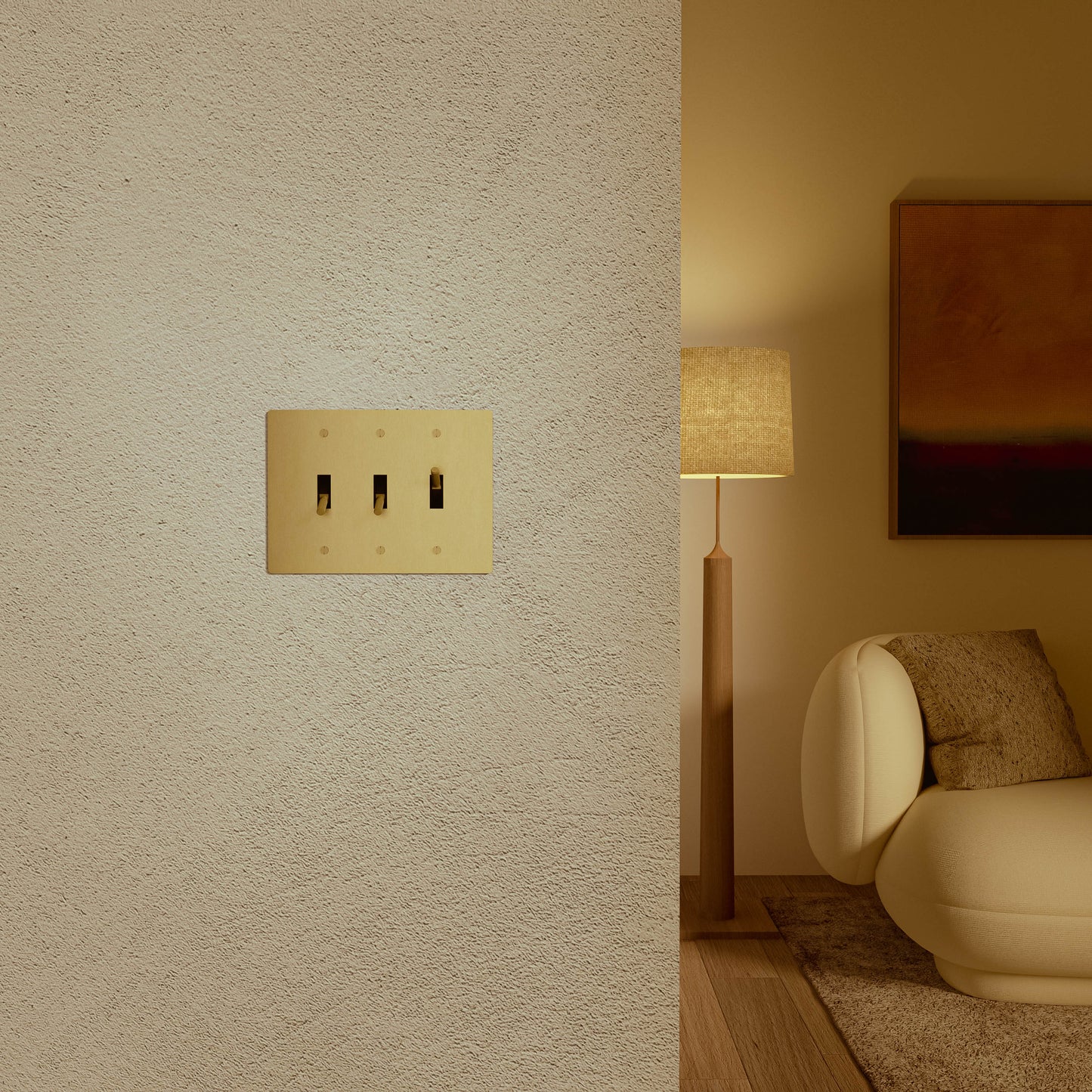 Luxe Messing Tuimelschakelaar Met Minimalistisch Design En Hoogwaardige Afwerking