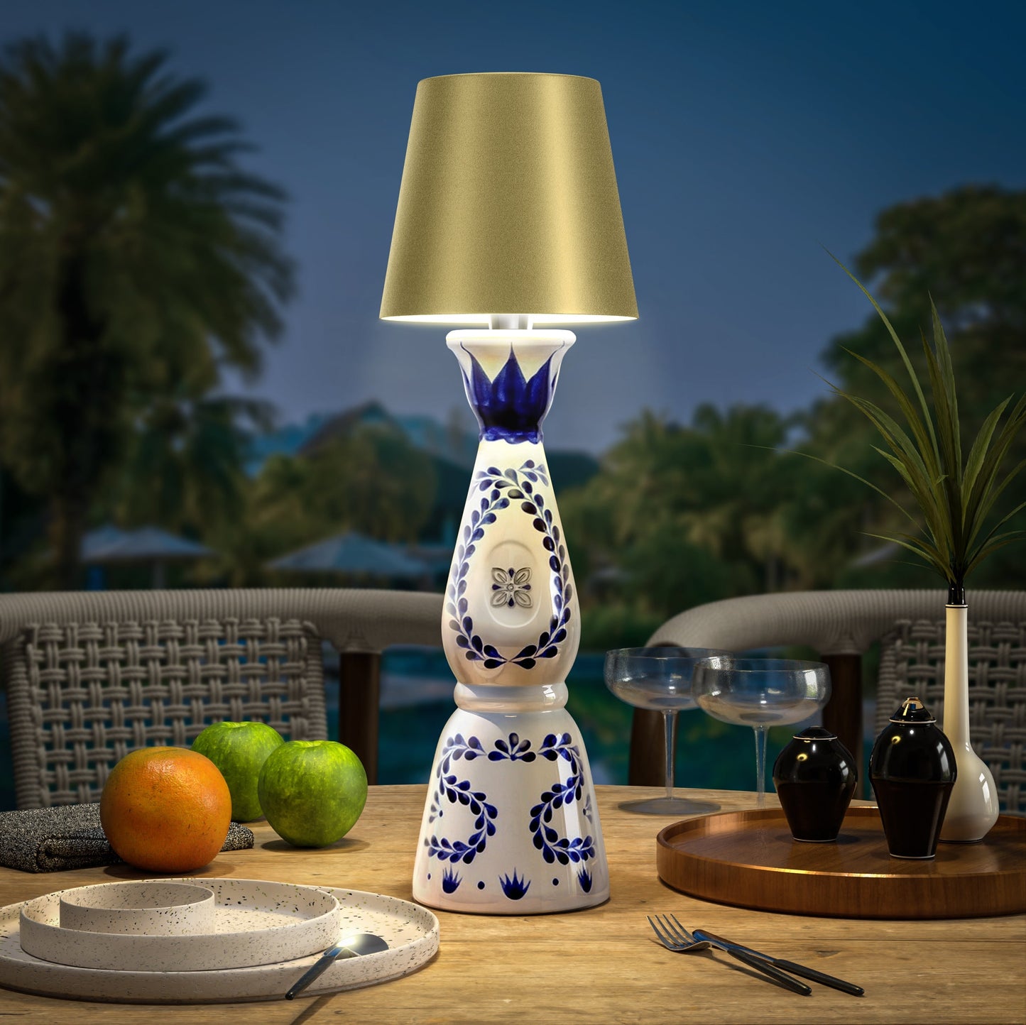 Flessenlamp Draadloos Oplaadbaar LED Zwart 3000K USB-C Tafellamp Wijnfles Bar Sfeerverlichting