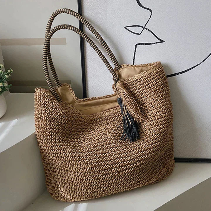 Riet Strandtas voor Dames Stijlvol en Ruim - StudioMarella