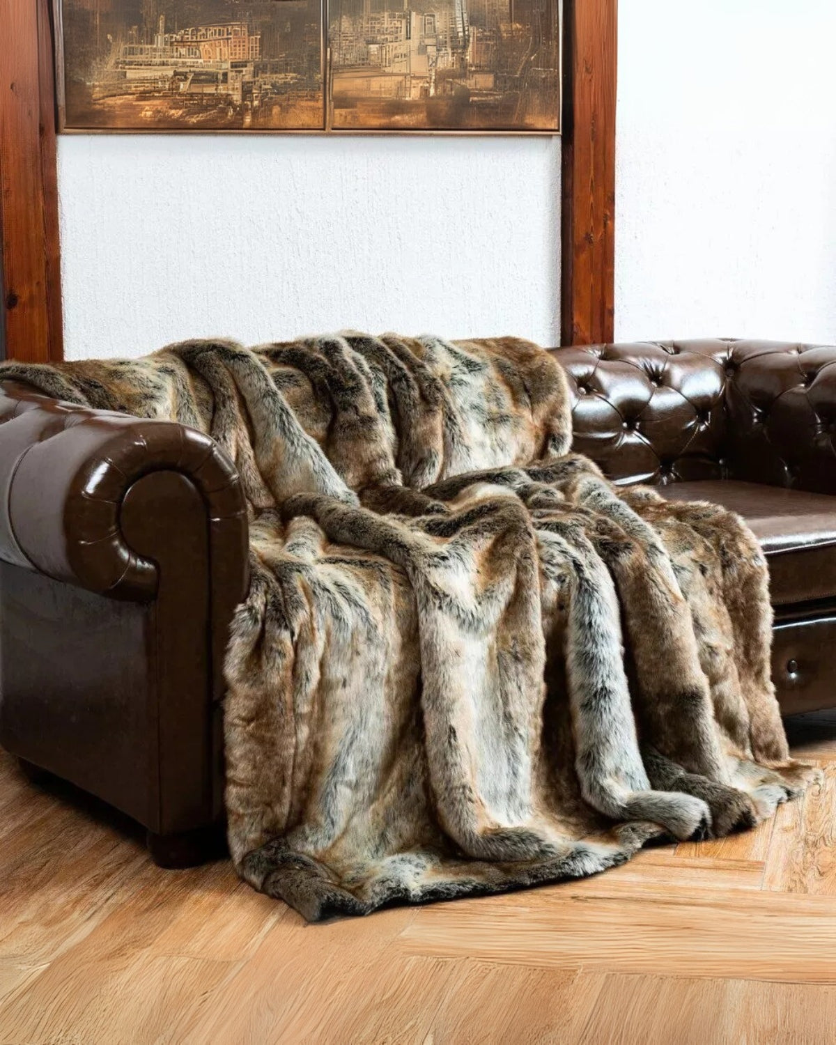 Imitatiebont Plaid 127x152cm of 150x200cm Wit Bruin Grijs Goud Scandinavische Woonkamer Slaapkamer Decoratieve Luxe Zachte Textiel Premium Woondeken