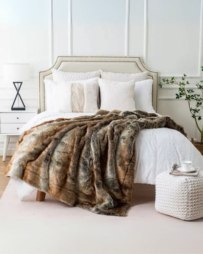 Imitatiebont Plaid 127x152cm of 150x200cm Wit Bruin Grijs Goud Scandinavische Woonkamer Slaapkamer Decoratieve Luxe Zachte Textiel Premium Woondeken