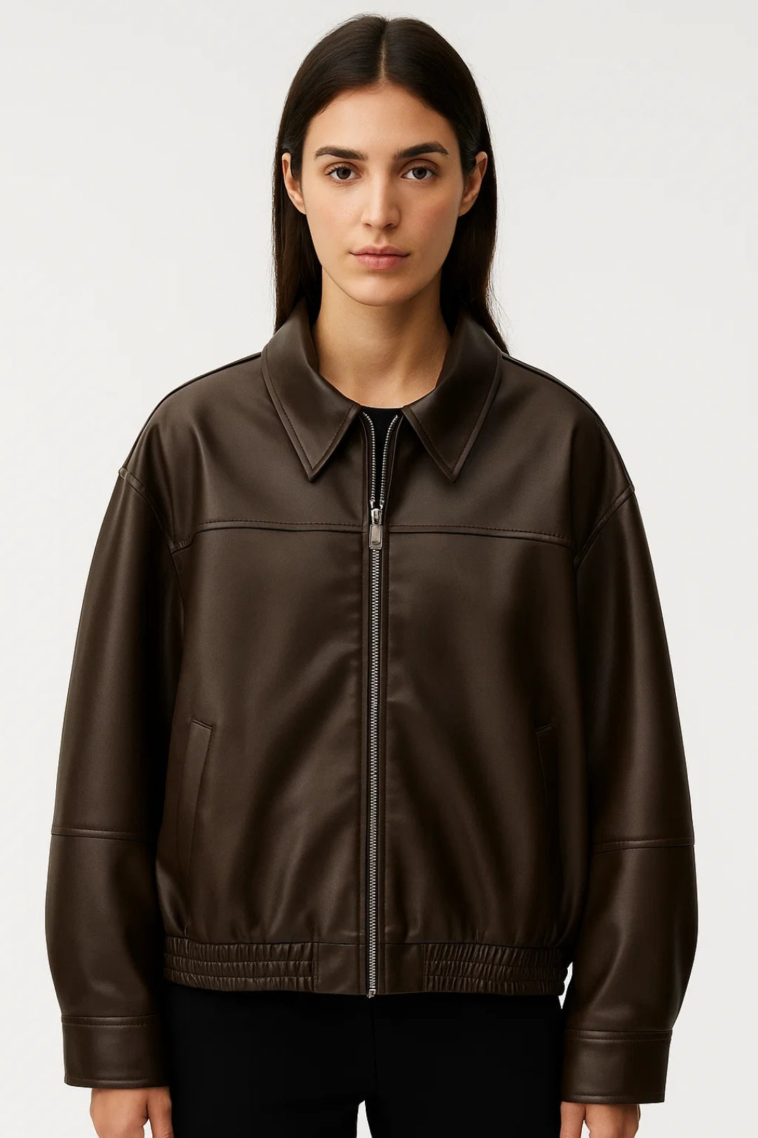 Dames Biker Jas Oversized Klassieke Stijl - StudioMarella