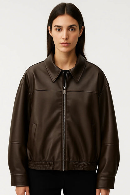Dames Biker Jas Oversized Klassieke Stijl - StudioMarella