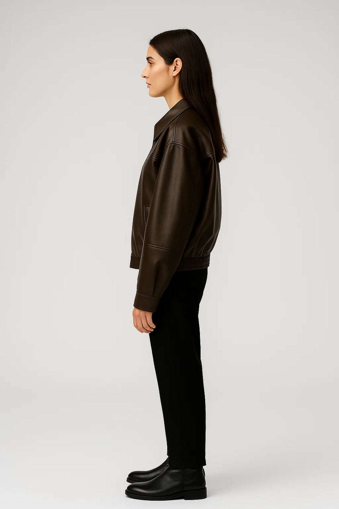 Dames Biker Jas Oversized Klassieke Stijl