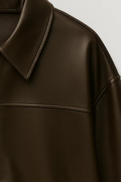 Dames Biker Jas Oversized Klassieke Stijl