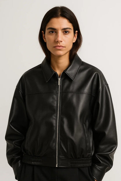 Dames Biker Jas Oversized Klassieke Stijl