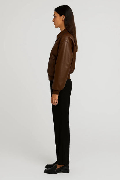 Dames Bomberjack Oversized Met Kraag Casual Stijl