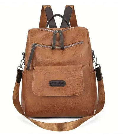 Veganlederen Rugzak Dames Stijlvol Retro Design Dagelijks Gebruik Werk Reizen Schooltas Bruin Zwart Casual
