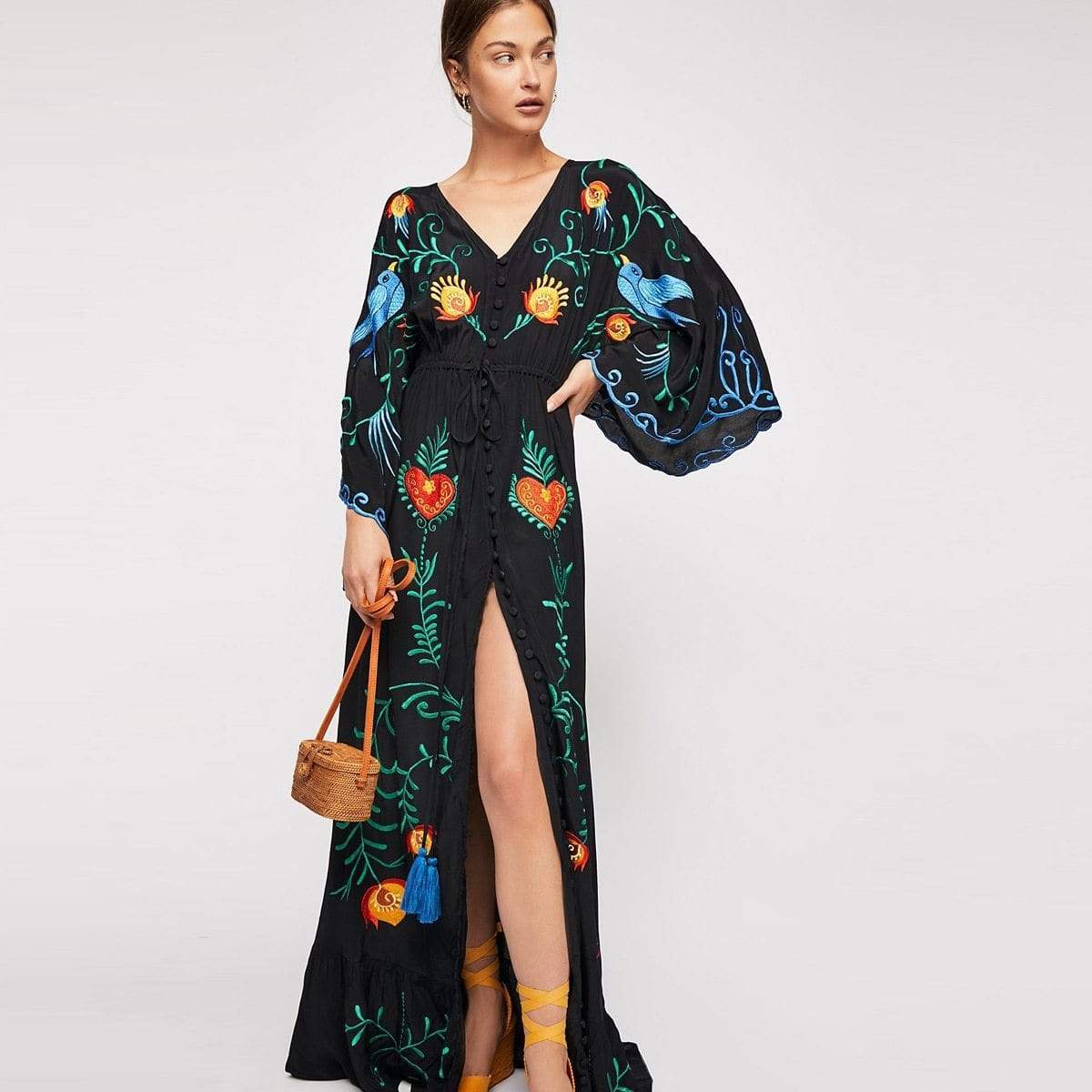 Maxi Jurk Zomerjurk Vrouwelijk Boho Stijl