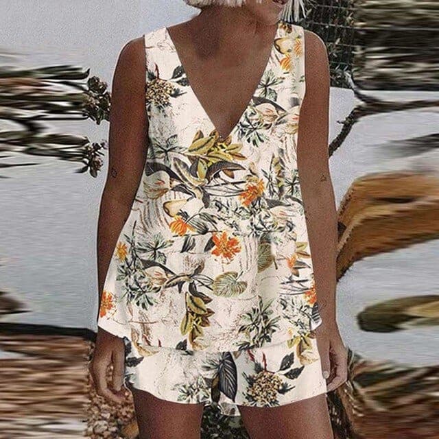 Vrouwelijke Zomer Set: Tanktop en Shorts 2-Delig