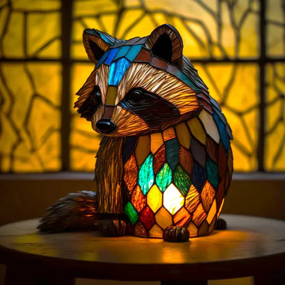Decoratieve Tafellamp met Dierenprint Gebrandschilderd Glas Effect 15cm Warm Sfeerlicht voor Woonkamer Slaapkamer Nachtkastje