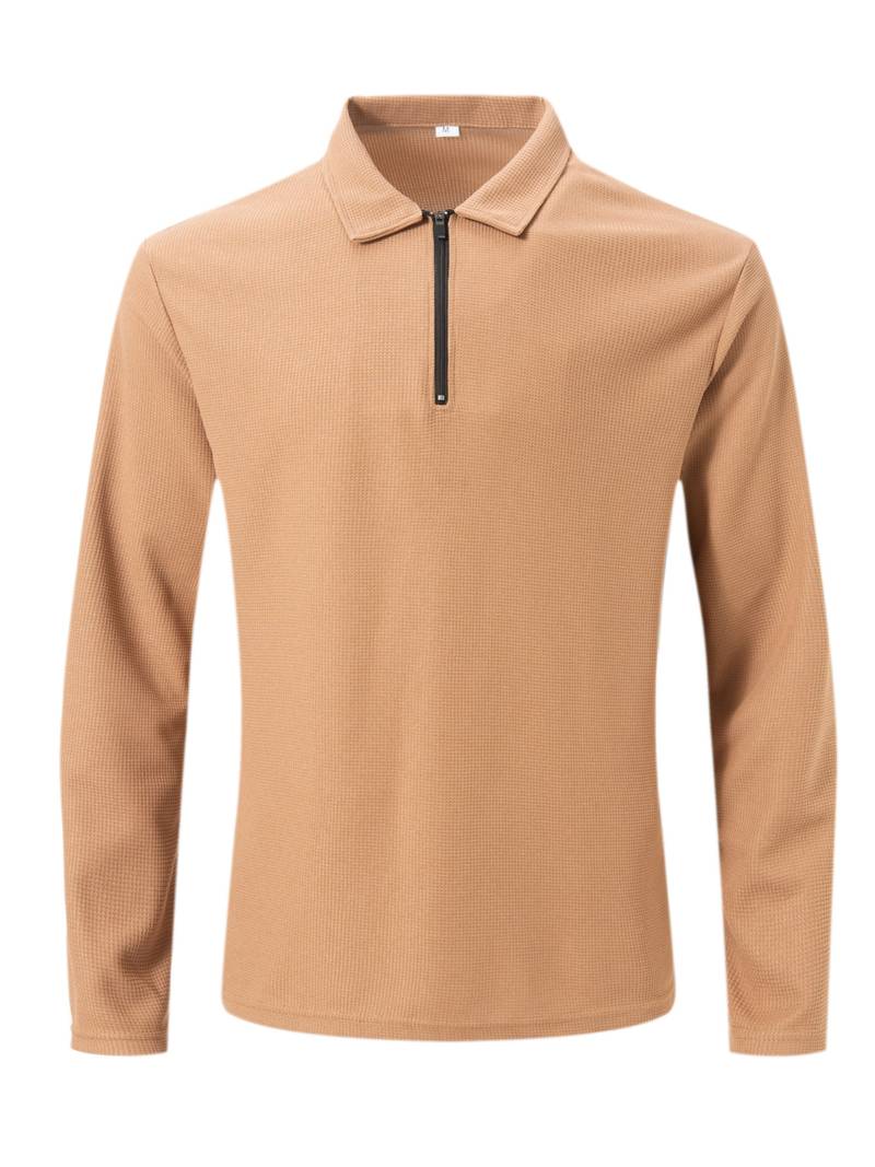 Heren Wafelshirt Lange Mouwen V-Hals Casual Kleding