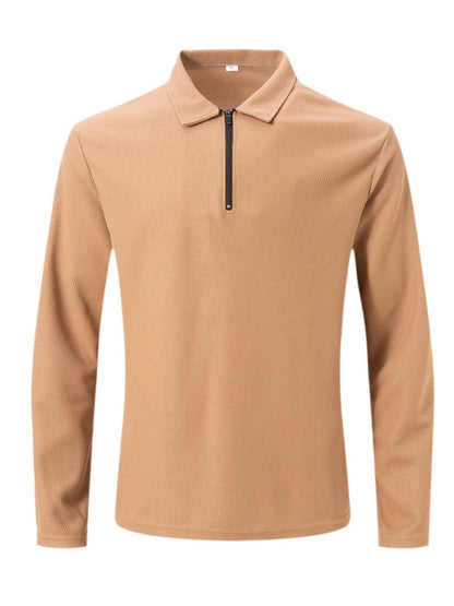 Heren Wafelshirt Lange Mouwen V-Hals Casual Kleding