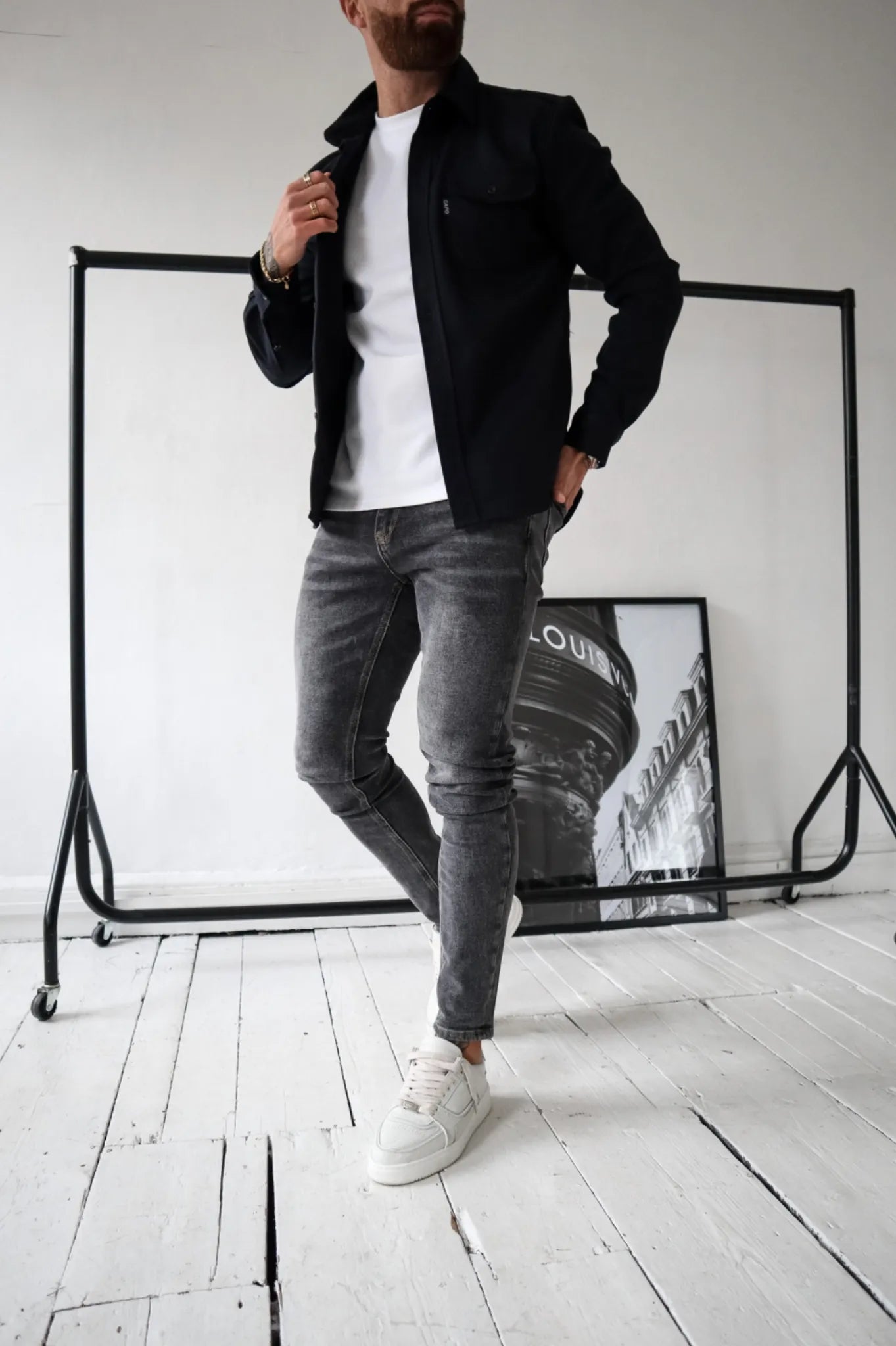 Heren Overshirt Jas Lichtgewicht met Borstzakken voor Lente en Herfst